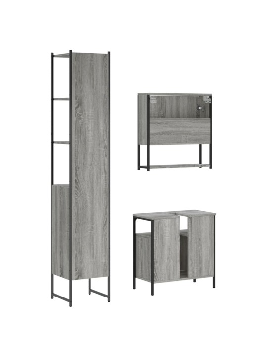 3-OSALINE VANNITOAMÖÖBLI KOMPLEKT, HALL SONOMA TAMM, TEHISPUIT
