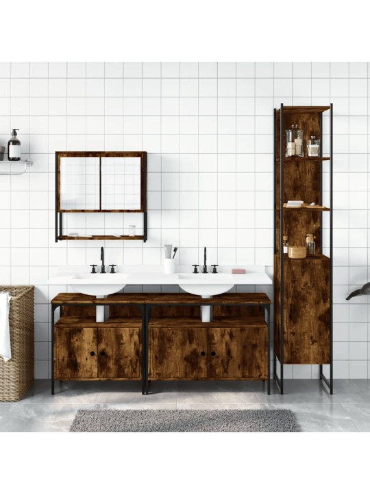 4-OSALINE VANNITOA MÖÖBLIKOMPLEKT, SUITSUTATUD TAMM, TEHISPUIT