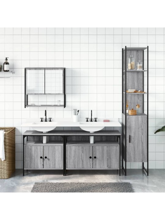 4-OSALINE VANNITOAMÖÖBLI KOMPLEKT, HALL SONOMA TAMM, TEHISPUIT