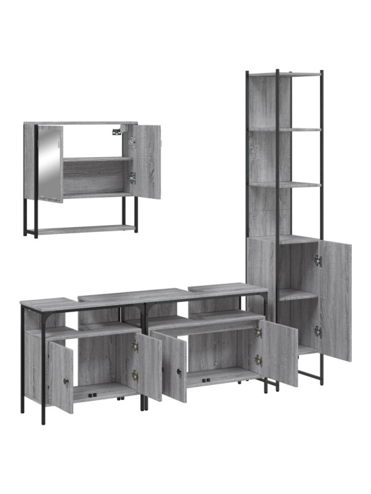 4-OSALINE VANNITOAMÖÖBLI KOMPLEKT, HALL SONOMA TAMM, TEHISPUIT