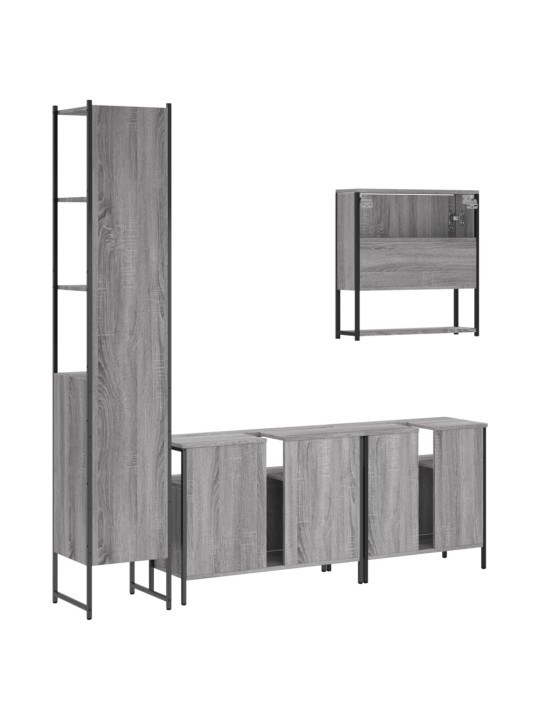4-OSALINE VANNITOAMÖÖBLI KOMPLEKT, HALL SONOMA TAMM, TEHISPUIT
