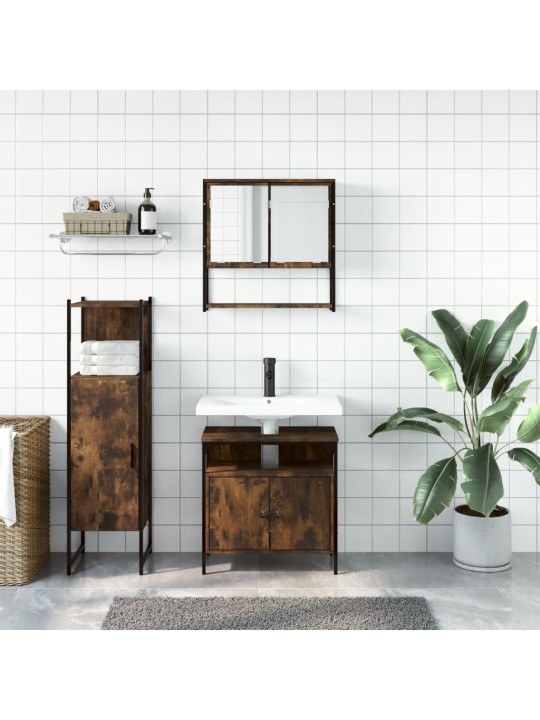 3-OSALINE VANNITOA MÖÖBLIKOMPLEKT, SUITSUTATUD TAMM, TEHISPUIT