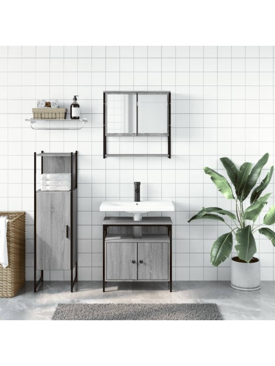 3-OSALINE VANNITOAMÖÖBLI KOMPLEKT, HALL SONOMA TAMM, TEHISPUIT