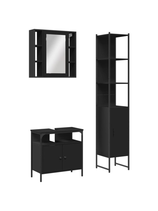 3-OSALINE VANNITOAKAPPIDE KOMPLEKT, MUST, TEHISPUIT