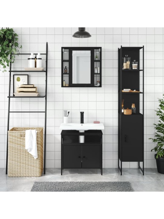 3-OSALINE VANNITOAKAPPIDE KOMPLEKT, MUST, TEHISPUIT