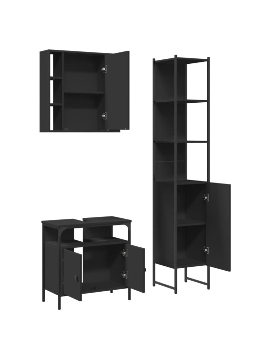 3-OSALINE VANNITOAKAPPIDE KOMPLEKT, MUST, TEHISPUIT