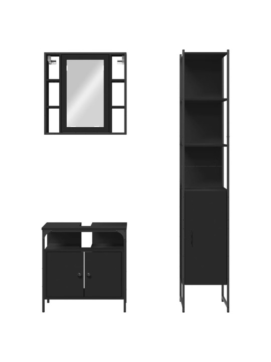 3-OSALINE VANNITOAKAPPIDE KOMPLEKT, MUST, TEHISPUIT