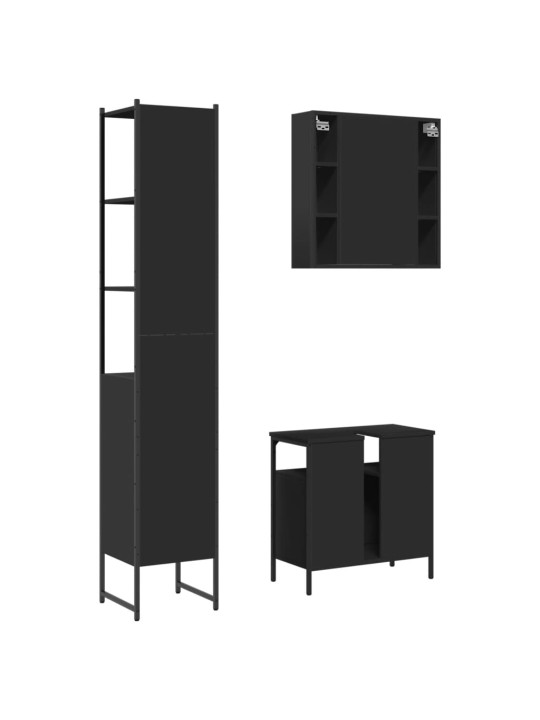 3-OSALINE VANNITOAKAPPIDE KOMPLEKT, MUST, TEHISPUIT