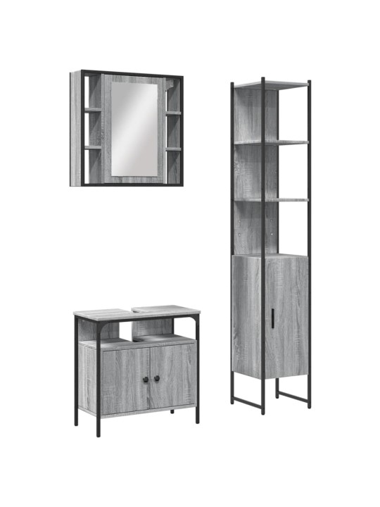 3-OSALINE VANNITOAKAPPIDE KOMPLEKT, HALL SONOMA TAMM, TEHISPUIT