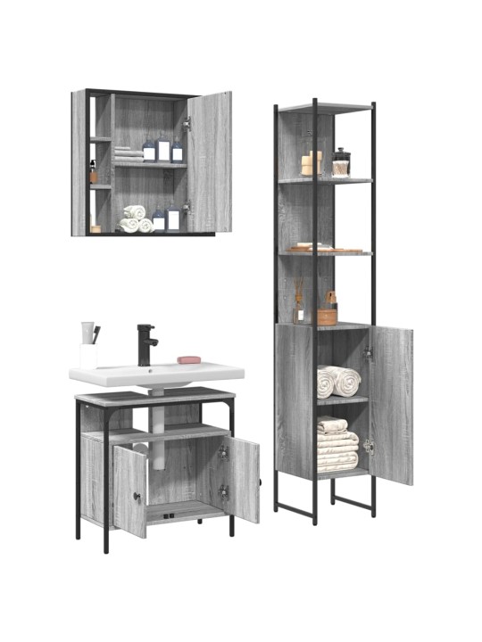 3-OSALINE VANNITOAKAPPIDE KOMPLEKT, HALL SONOMA TAMM, TEHISPUIT