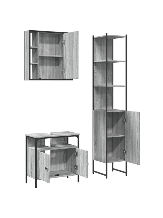 3-OSALINE VANNITOAKAPPIDE KOMPLEKT, HALL SONOMA TAMM, TEHISPUIT