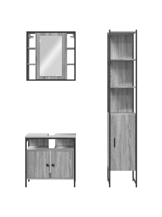 3-OSALINE VANNITOAKAPPIDE KOMPLEKT, HALL SONOMA TAMM, TEHISPUIT