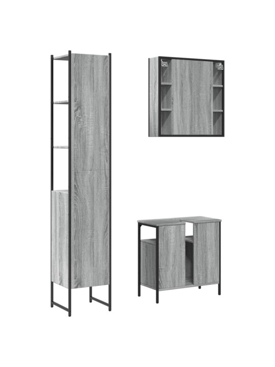 3-OSALINE VANNITOAKAPPIDE KOMPLEKT, HALL SONOMA TAMM, TEHISPUIT