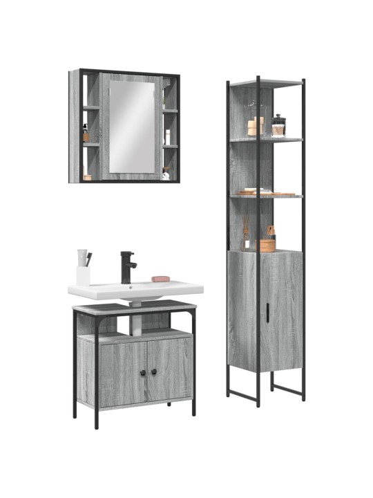 3-OSALINE VANNITOAKAPPIDE KOMPLEKT, HALL SONOMA TAMM, TEHISPUIT