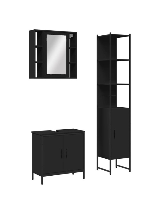 3-OSALINE VANNITOAKAPPIDE KOMPLEKT, MUST, TEHISPUIT