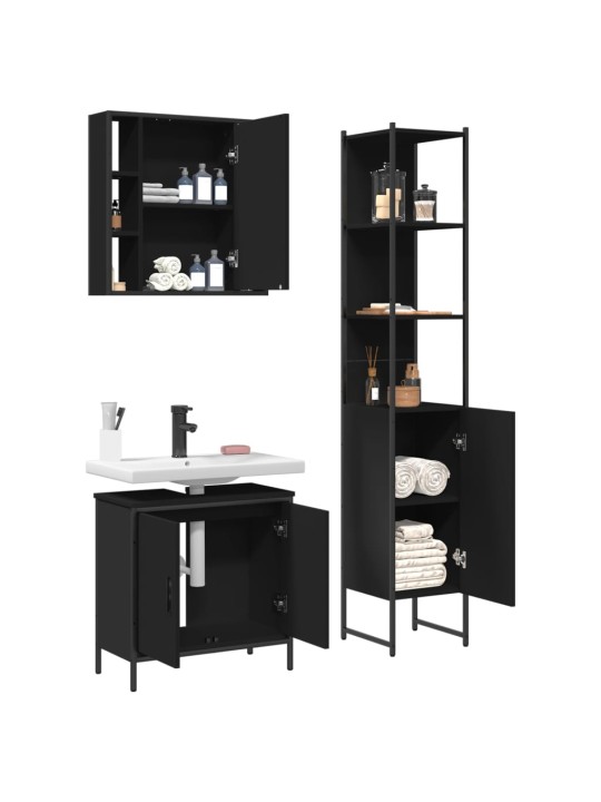 3-OSALINE VANNITOAKAPPIDE KOMPLEKT, MUST, TEHISPUIT