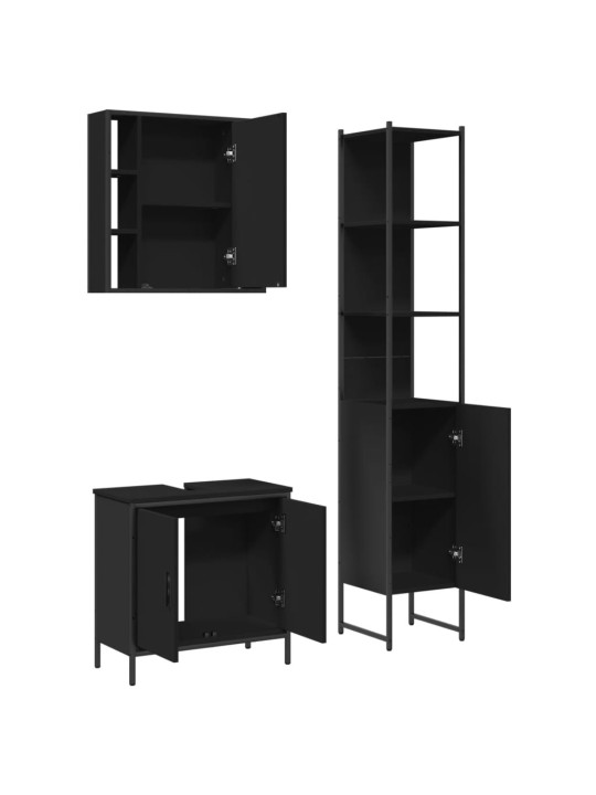 3-OSALINE VANNITOAKAPPIDE KOMPLEKT, MUST, TEHISPUIT
