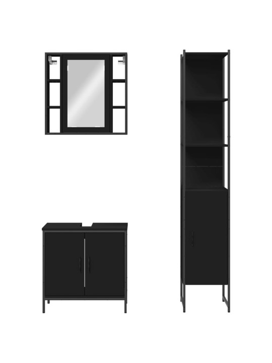 3-OSALINE VANNITOAKAPPIDE KOMPLEKT, MUST, TEHISPUIT