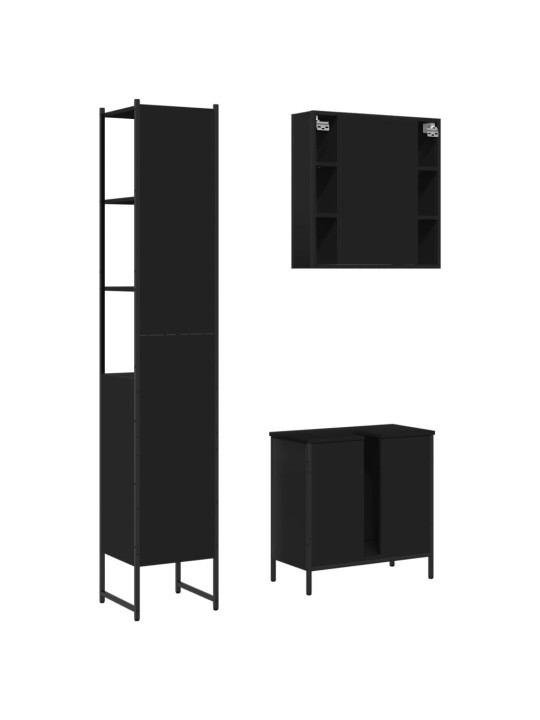 3-OSALINE VANNITOAKAPPIDE KOMPLEKT, MUST, TEHISPUIT