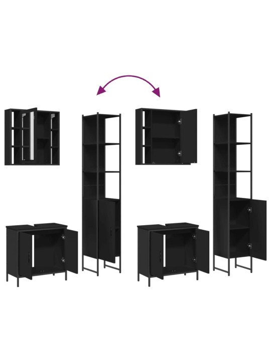 3-OSALINE VANNITOAKAPPIDE KOMPLEKT, MUST, TEHISPUIT