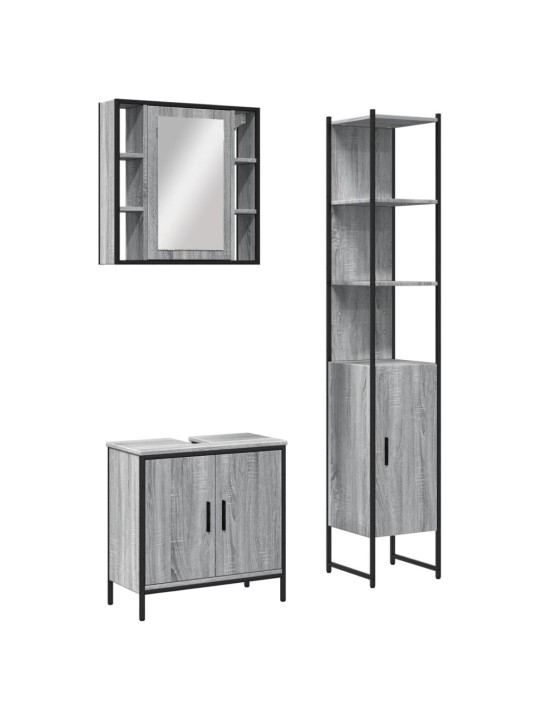 3-osaline vannitoakappide komplekt, hall sonoma tamm, tehispuit