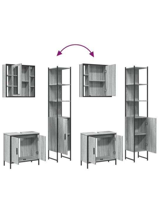 3-osaline vannitoakappide komplekt, hall sonoma tamm, tehispuit