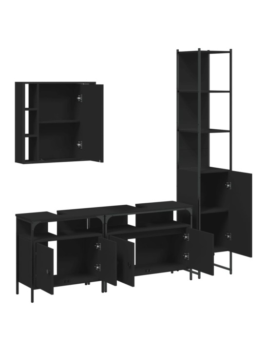 4-OSALINE VANNITOAKAPPIDE KOMPLEKT, MUST, TEHISPUIT