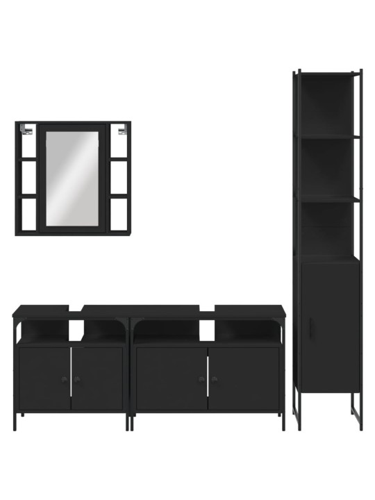 4-OSALINE VANNITOAKAPPIDE KOMPLEKT, MUST, TEHISPUIT