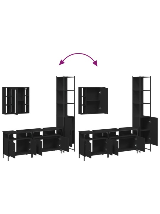 4-OSALINE VANNITOAKAPPIDE KOMPLEKT, MUST, TEHISPUIT