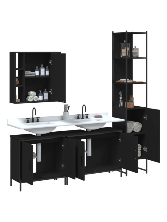 4-OSALINE VANNITOAKAPPIDE KOMPLEKT, MUST, TEHISPUIT