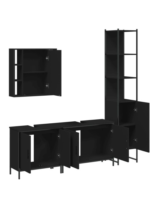 4-OSALINE VANNITOAKAPPIDE KOMPLEKT, MUST, TEHISPUIT