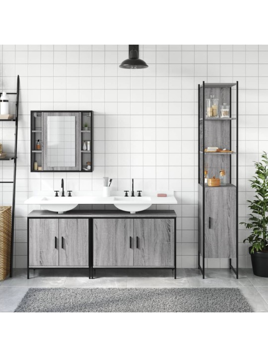 4-osaline vannitoakappide komplekt, hall sonoma tamm, tehispuit