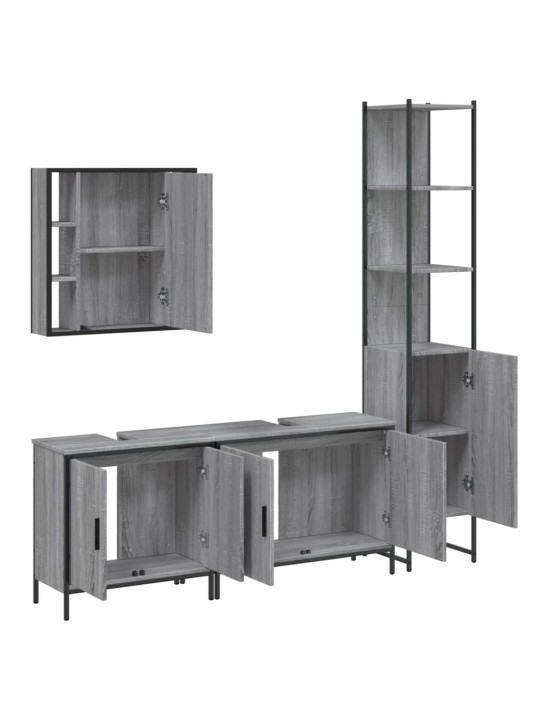 4-osaline vannitoakappide komplekt, hall sonoma tamm, tehispuit