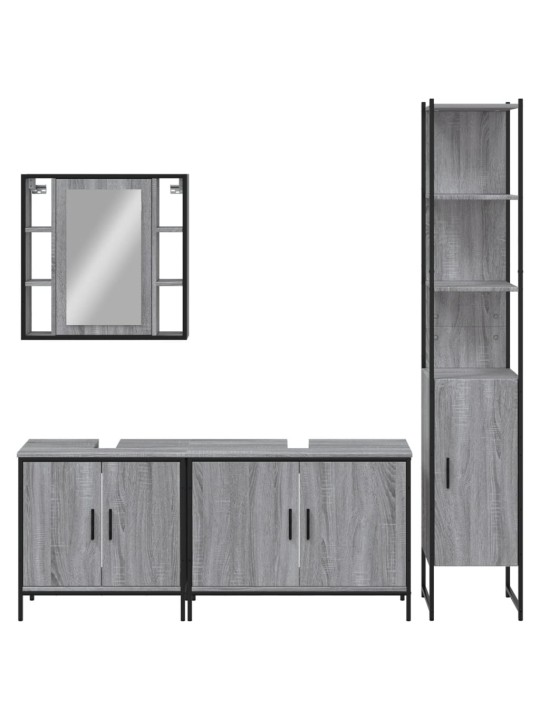 4-osaline vannitoakappide komplekt, hall sonoma tamm, tehispuit