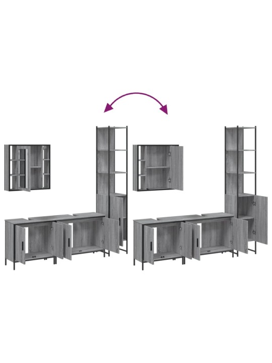4-osaline vannitoakappide komplekt, hall sonoma tamm, tehispuit
