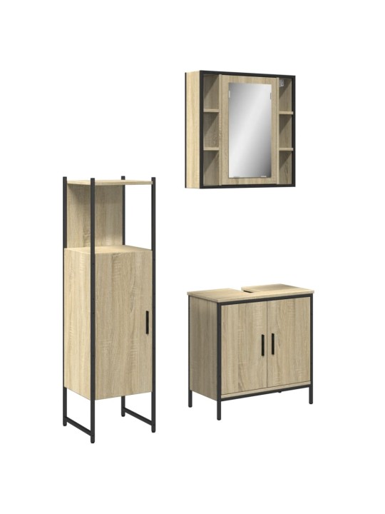 3-OSALINE VANNITOAKAPPIDE KOMPLEKT, SONOMA TAMM, TEHISPUIT