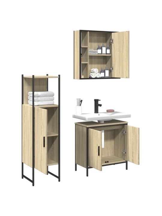3-OSALINE VANNITOAKAPPIDE KOMPLEKT, SONOMA TAMM, TEHISPUIT