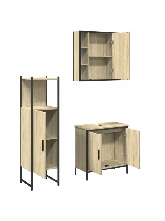 3-OSALINE VANNITOAKAPPIDE KOMPLEKT, SONOMA TAMM, TEHISPUIT