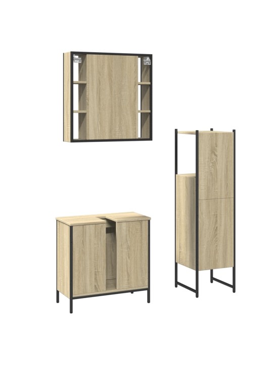 3-OSALINE VANNITOAKAPPIDE KOMPLEKT, SONOMA TAMM, TEHISPUIT