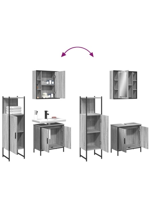 3-osaline vannitoakappide komplekt, hall sonoma tamm, tehispuit