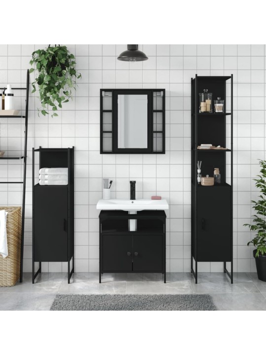 4-OSALINE VANNITOAKAPPIDE KOMPLEKT, MUST, TEHISPUIT