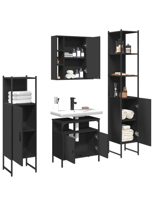4-OSALINE VANNITOAKAPPIDE KOMPLEKT, MUST, TEHISPUIT