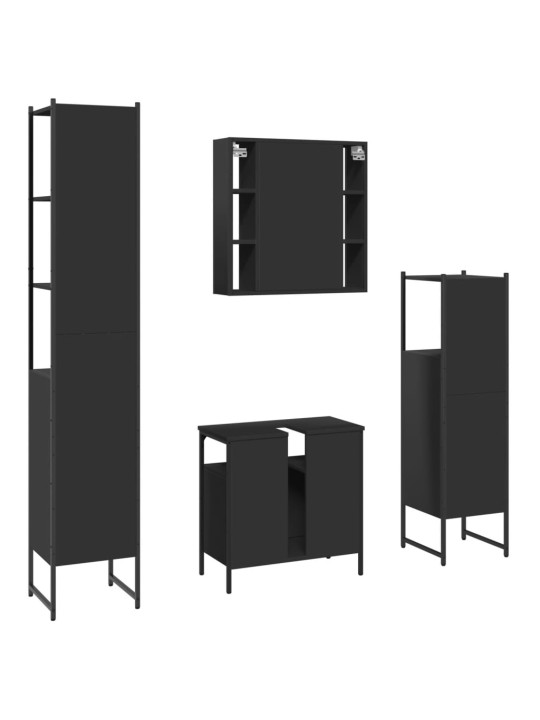 4-OSALINE VANNITOAKAPPIDE KOMPLEKT, MUST, TEHISPUIT