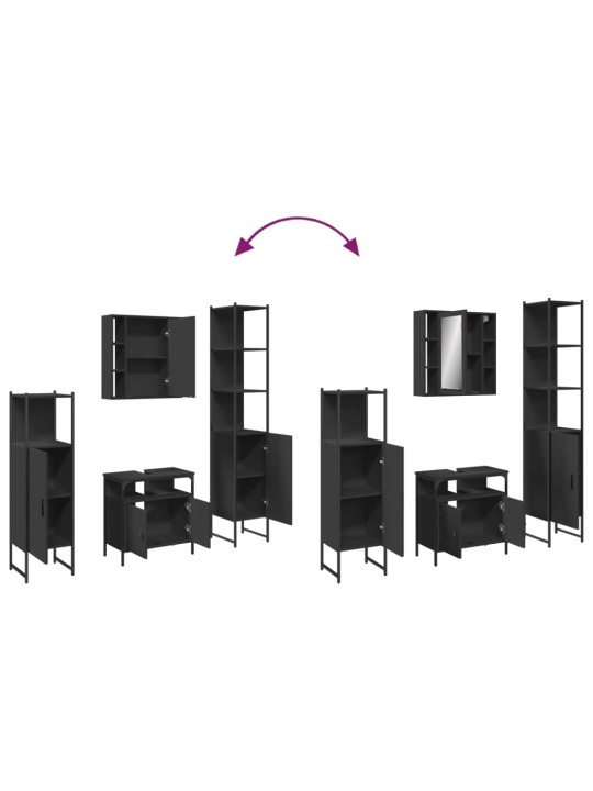 4-OSALINE VANNITOAKAPPIDE KOMPLEKT, MUST, TEHISPUIT