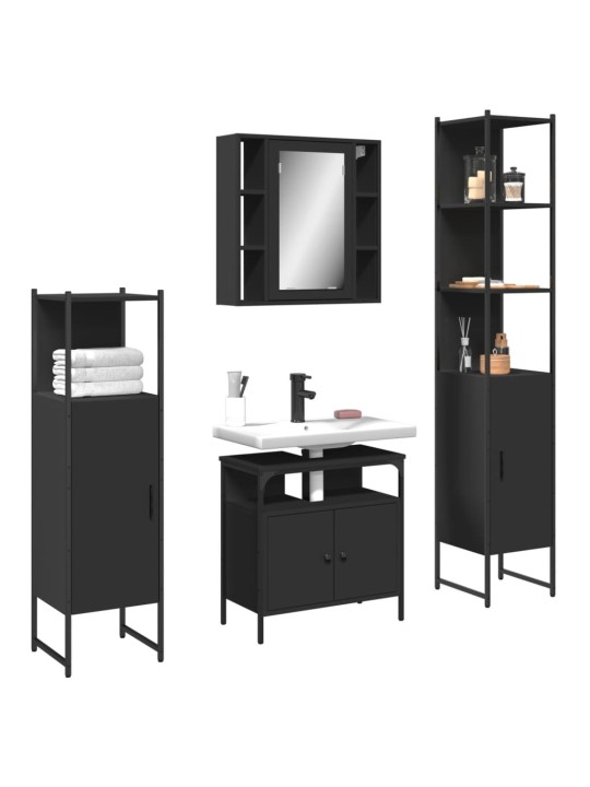 4-OSALINE VANNITOAKAPPIDE KOMPLEKT, MUST, TEHISPUIT