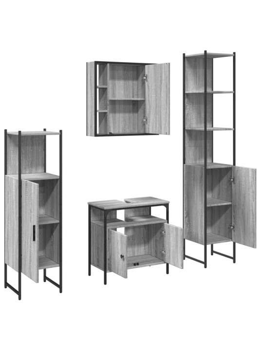 4-OSALINE VANNITOAKAPPIDE KOMPLEKT, HALL SONOMA TAMM, TEHISPUIT
