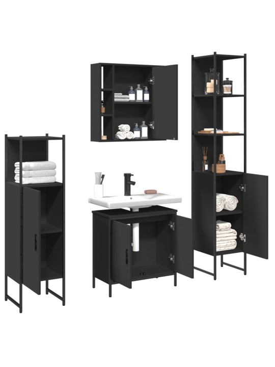 4-OSALINE VANNITOAKAPPIDE KOMPLEKT, MUST, TEHISPUIT