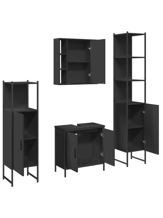 4-OSALINE VANNITOAKAPPIDE KOMPLEKT, MUST, TEHISPUIT