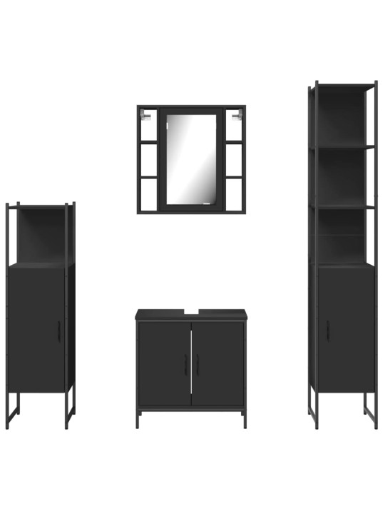 4-OSALINE VANNITOAKAPPIDE KOMPLEKT, MUST, TEHISPUIT
