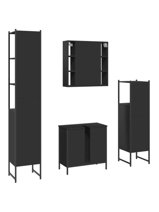 4-OSALINE VANNITOAKAPPIDE KOMPLEKT, MUST, TEHISPUIT